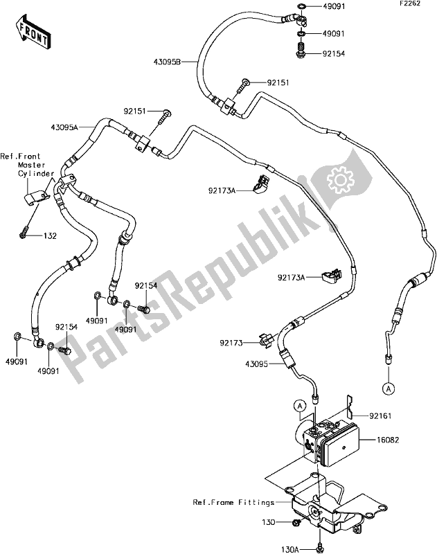 Todas las partes para F-5 Brake Piping de Kawasaki ZX 1000 Ninja 2017