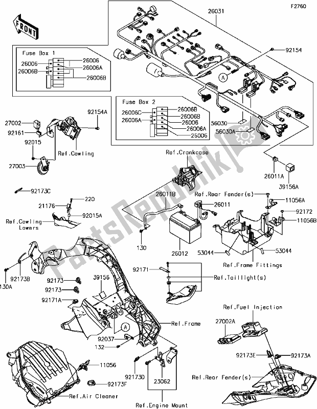 Todas las partes para G-8 Chassis Electrical Equipment(1/2) de Kawasaki ZX 1000 Ninja 2017
