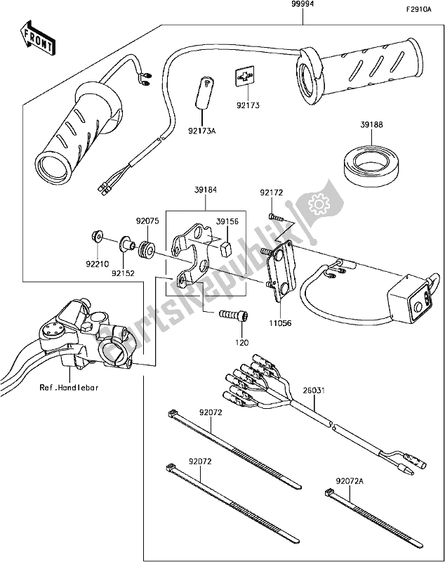All parts for the H-6 Accessory(grip Heater) of the Kawasaki ZX 1000 Ninja 2017