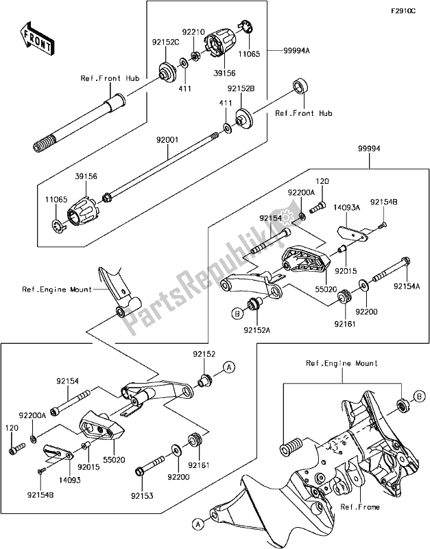 Todas las partes para H-8 Accessory(slider) de Kawasaki ZX 1000 Ninja 2017