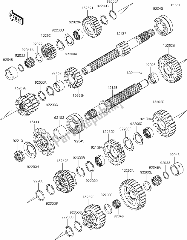 All parts for the 11 Transmission of the Kawasaki ZX 1000 Ninja 2018