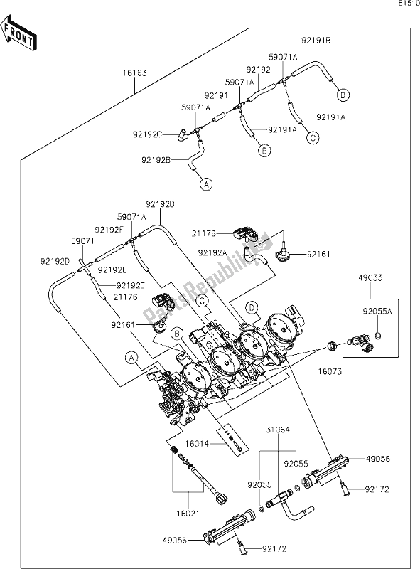 All parts for the 18 Throttle of the Kawasaki ZX 1000 Ninja 2018