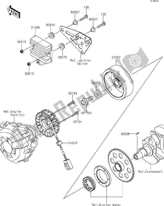 All parts for the 23 Generator of the Kawasaki ZX 1000 Ninja 2018