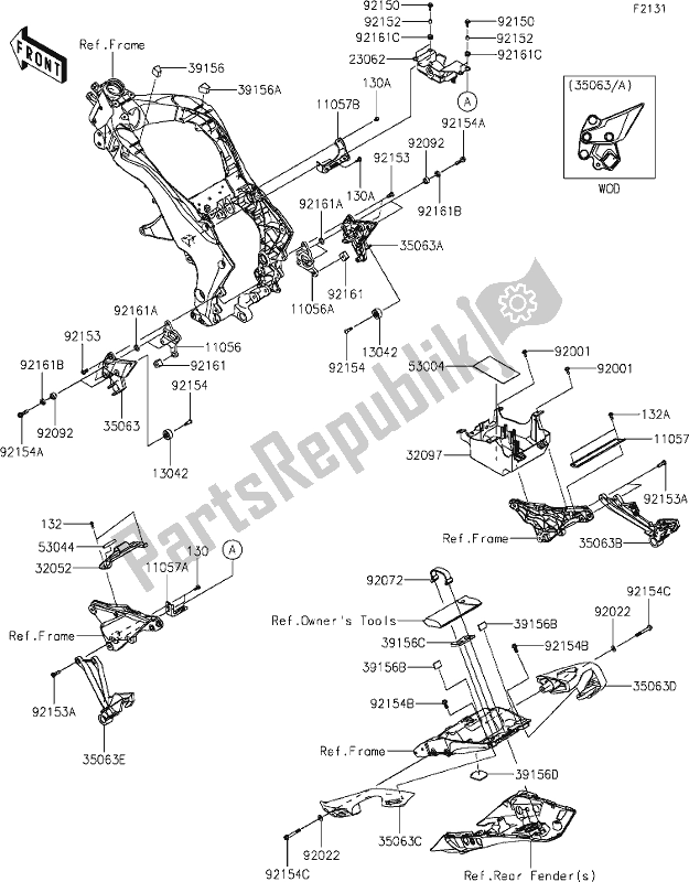 All parts for the 30-1frame Fittings of the Kawasaki ZX 1000 Ninja 2018