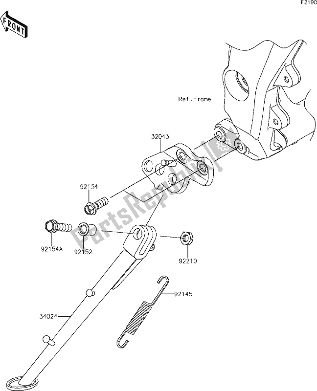 All parts for the 36 Stand(s) of the Kawasaki ZX 1000 Ninja 2018