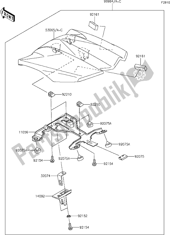 Todas as partes de 68 Accessory(single Seat Cover) do Kawasaki ZX 1000 Ninja 2018