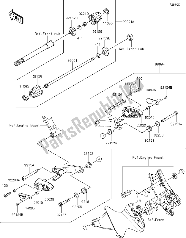 Toutes les pièces pour le 71 Accessory(slider) du Kawasaki ZX 1000 Ninja 2018