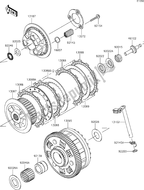 All parts for the 10 Clutch of the Kawasaki ZX 1000 Ninja 2019