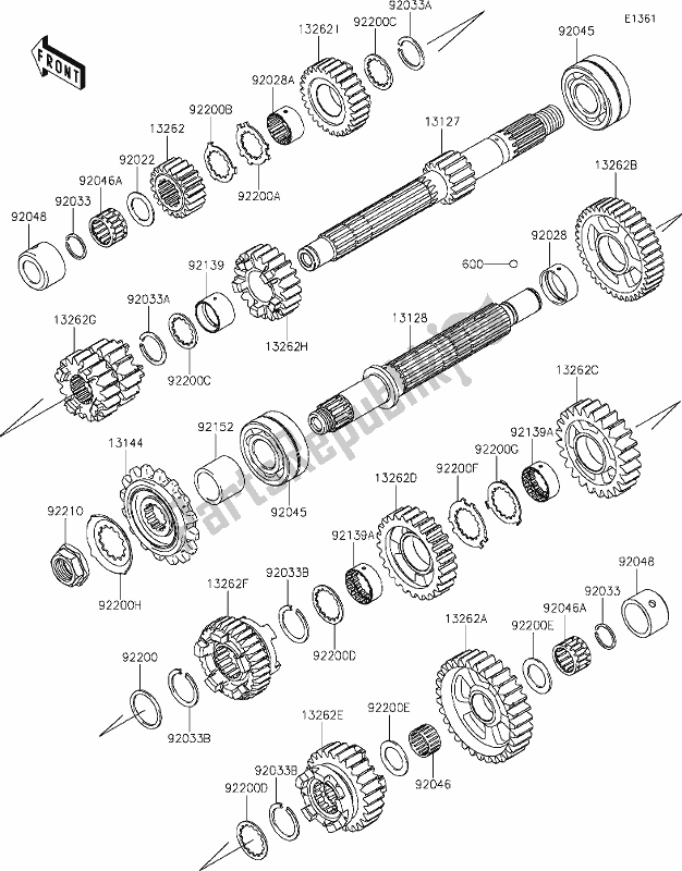 All parts for the 11 Transmission of the Kawasaki ZX 1000 Ninja 2019