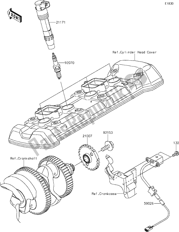 Todas as partes de 24 Ignition System do Kawasaki ZX 1000 Ninja 2019