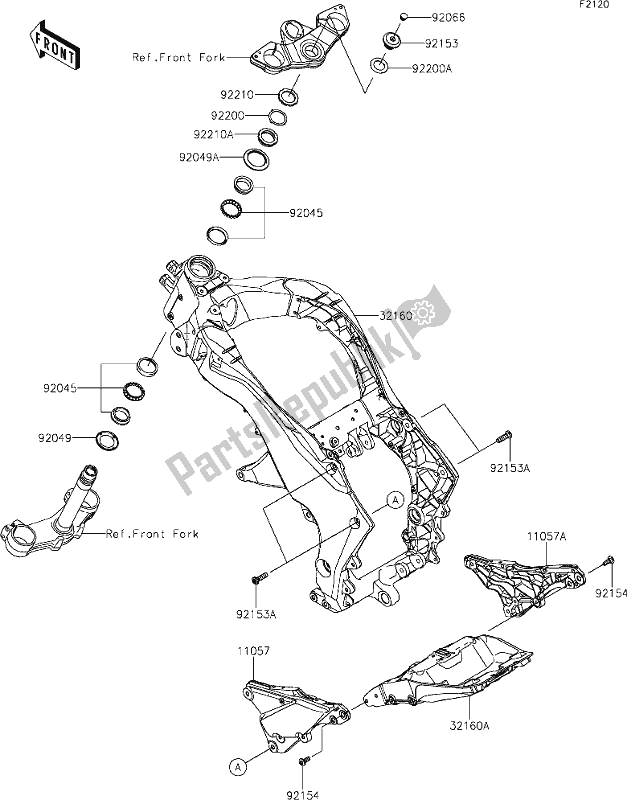 All parts for the 28 Frame of the Kawasaki ZX 1000 Ninja 2019