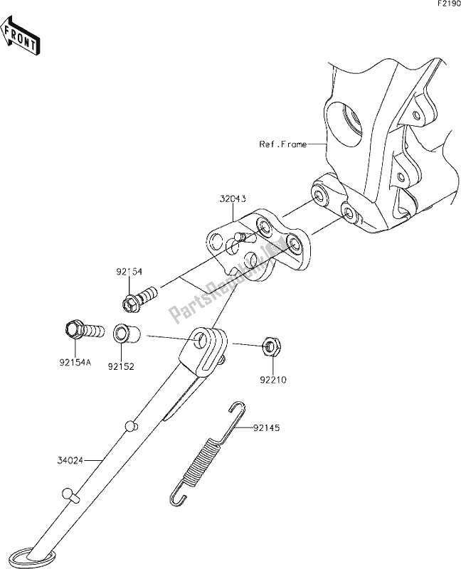 All parts for the 36 Stand(s) of the Kawasaki ZX 1000 Ninja 2019