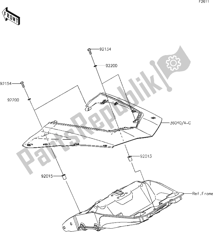 All parts for the 52 Side Covers of the Kawasaki ZX 1000 Ninja 2019