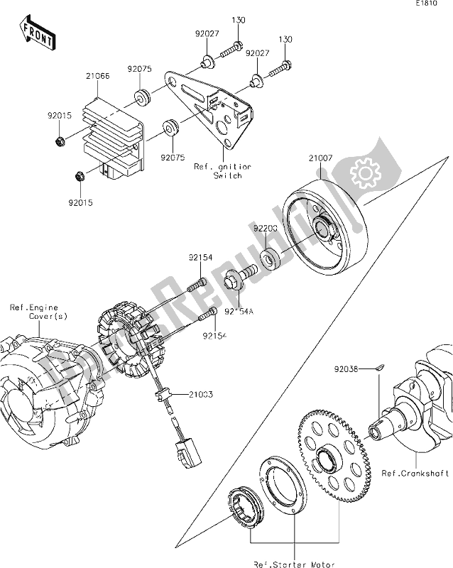 Toutes les pièces pour le 23 Generator du Kawasaki ZX 1000 Ninja 2019