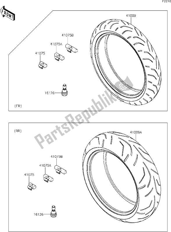 Tutte le parti per il 37 Tires del Kawasaki ZX 1000 Ninja 2019