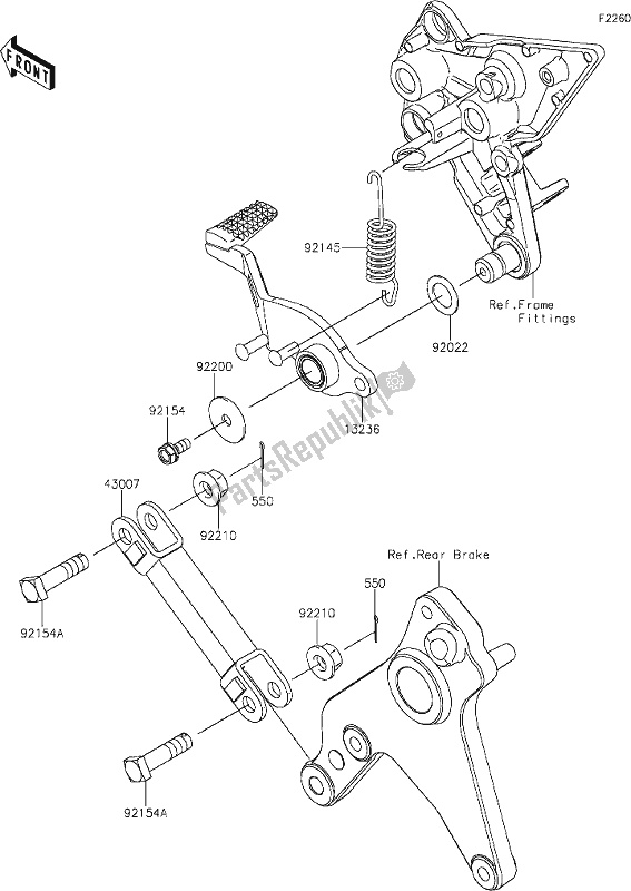 All parts for the 40 Brake Pedal of the Kawasaki ZX 1000 Ninja 2019