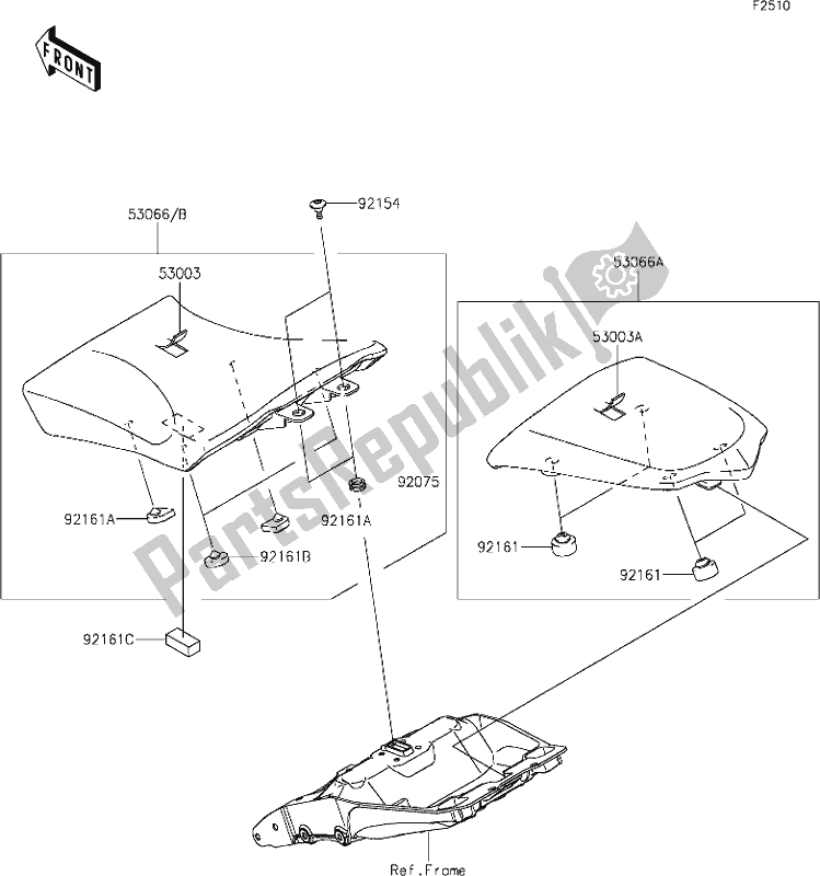 Toutes les pièces pour le 49 Seat du Kawasaki ZX 1000 Ninja 2019