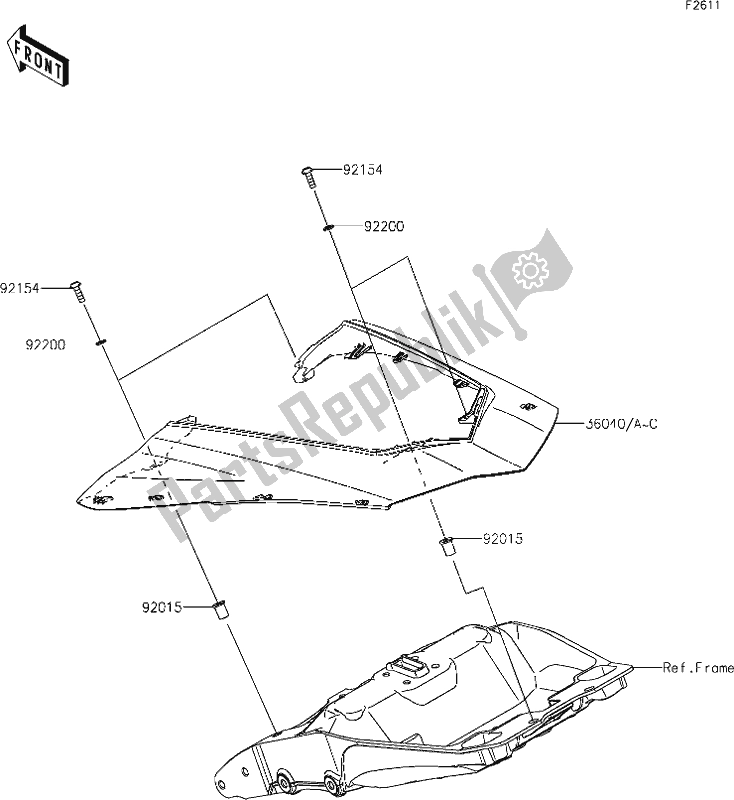 All parts for the 52 Side Covers of the Kawasaki ZX 1000 Ninja 2019