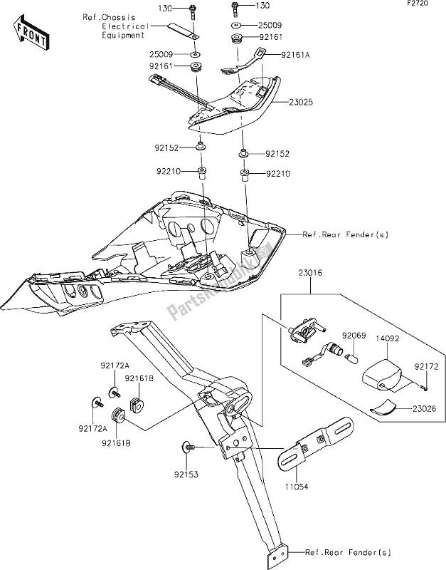 All parts for the 54 Taillight(s) of the Kawasaki ZX 1000 Ninja 2019