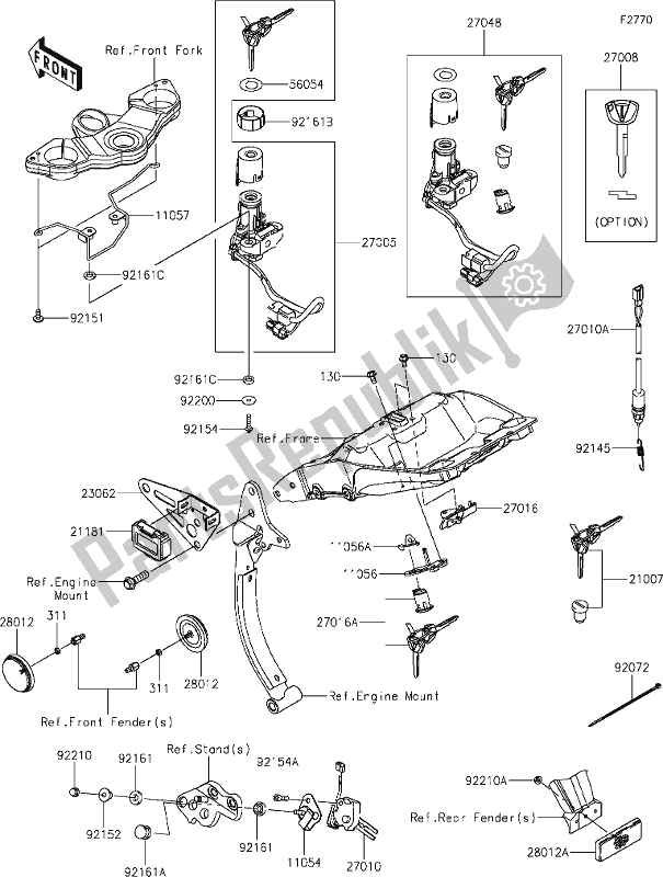 Todas las partes para 57 Ignition Switch de Kawasaki ZX 1000 Ninja 2019