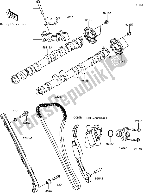 Tutte le parti per il B-11camshaft(s)/tensioner del Kawasaki ZX 1000 Ninja ZX-10R ABS 2017