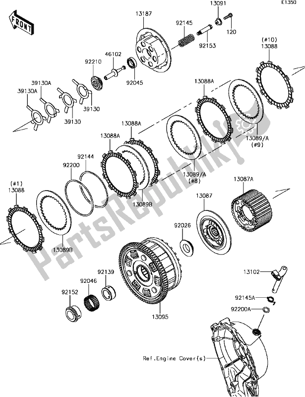 Tutte le parti per il B-14clutch del Kawasaki ZX 1000 Ninja ZX-10R ABS 2017