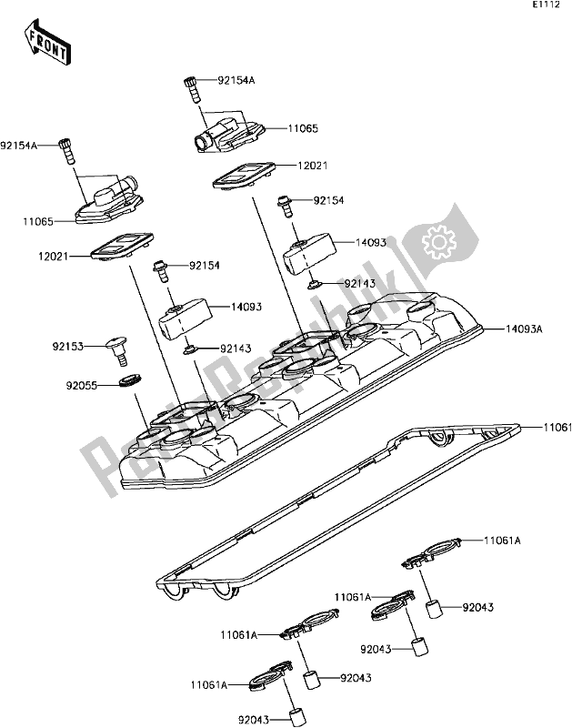 Tutte le parti per il B-4 Cylinder Head Cover del Kawasaki ZX 1000 Ninja ZX-10R ABS 2017