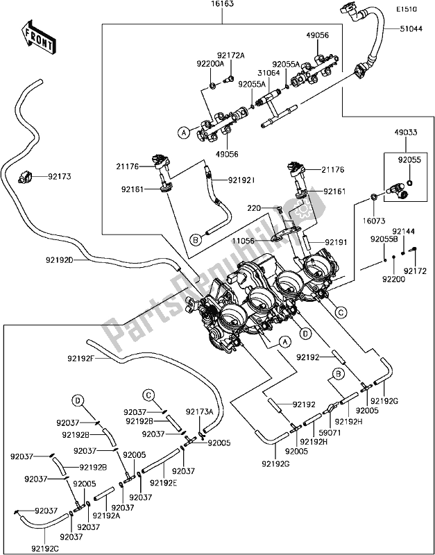 All parts for the C-11throttle of the Kawasaki ZX 1000 Ninja ZX-10R ABS 2017