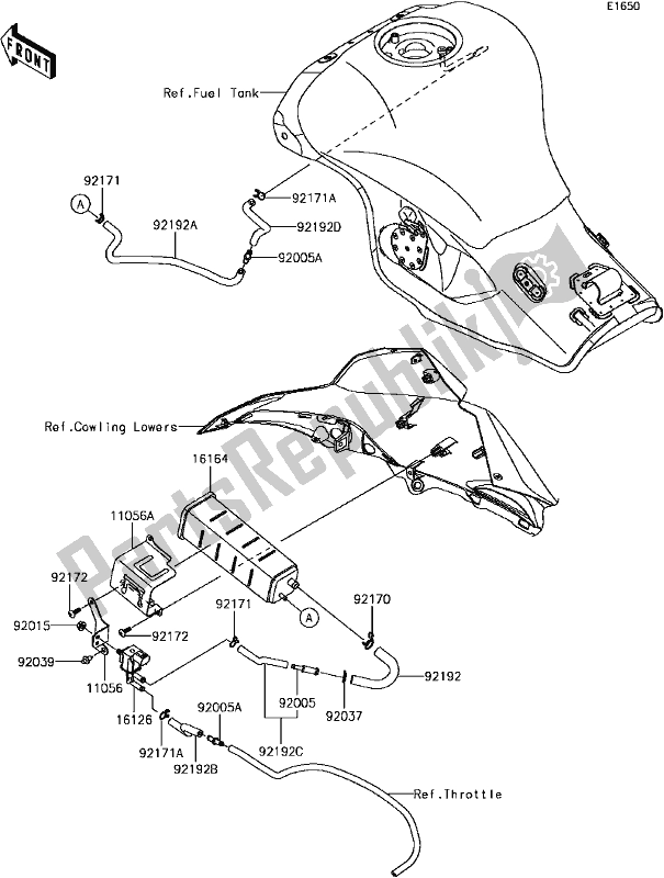 All parts for the C-14fuel Evaporative System of the Kawasaki ZX 1000 Ninja ZX-10R ABS 2017