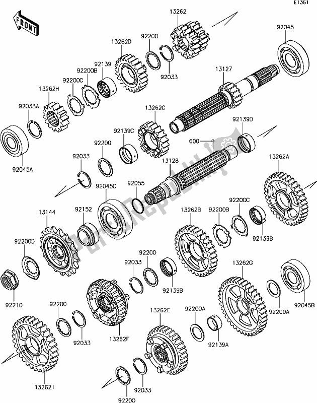 All parts for the C-3 Transmission of the Kawasaki ZX 1000 Ninja ZX-10R ABS 2017