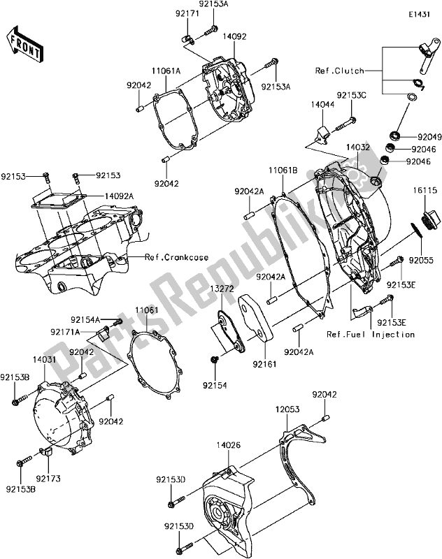 All parts for the C-9 Engine Cover(s) of the Kawasaki ZX 1000 Ninja ZX-10R ABS 2017