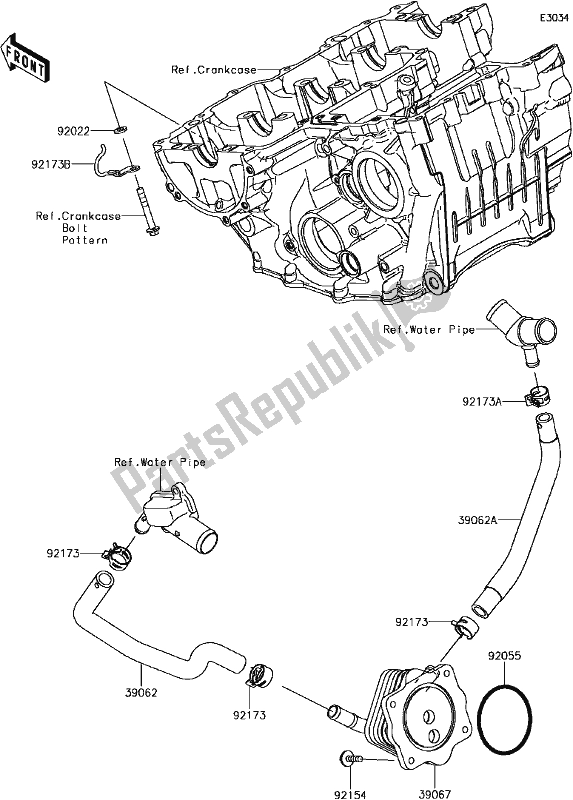 All parts for the D-8 Oil Cooler of the Kawasaki ZX 1000 Ninja ZX-10R ABS 2017