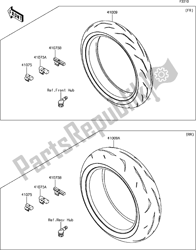 Tutte le parti per il E-12tires del Kawasaki ZX 1000 Ninja ZX-10R ABS 2017