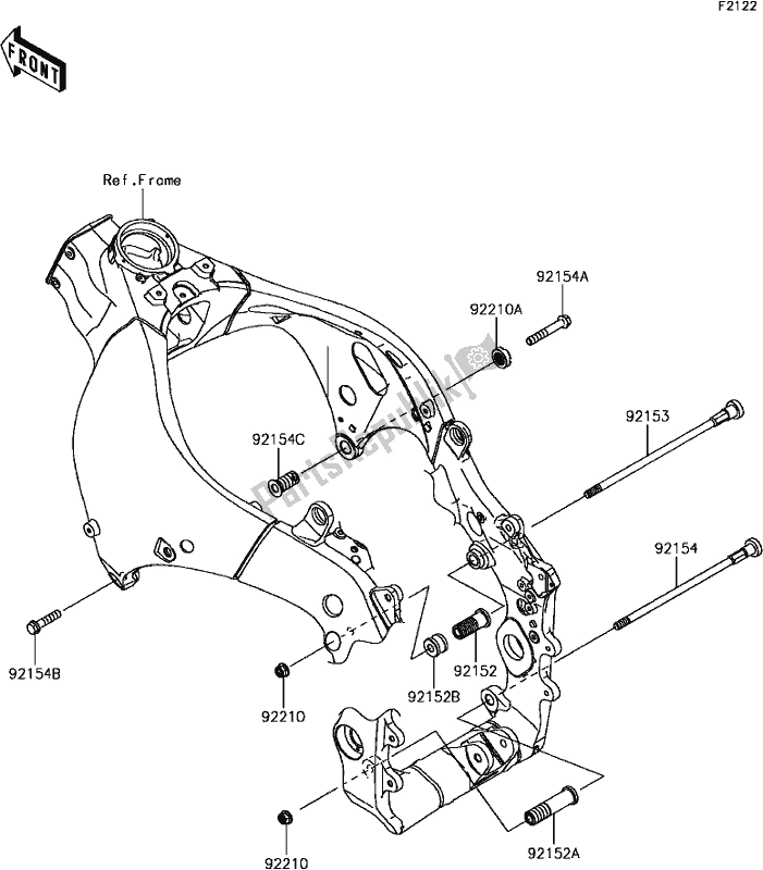 Tutte le parti per il E-4 Engine Mount del Kawasaki ZX 1000 Ninja ZX-10R ABS 2017