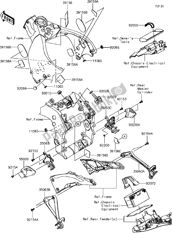 Tutte le parti per il E-5 Frame Fittings del Kawasaki ZX 1000 Ninja ZX-10R ABS 2017