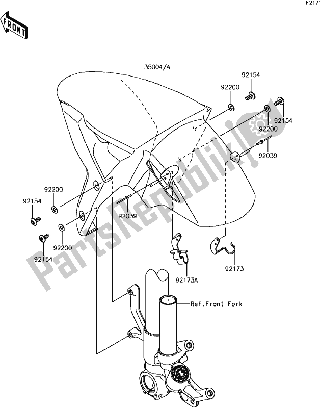 Tutte le parti per il E-9 Front Fender(s) del Kawasaki ZX 1000 Ninja ZX-10R ABS 2017