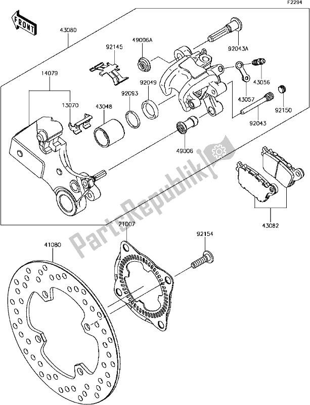 All parts for the F-9 Rear Brake of the Kawasaki ZX 1000 Ninja ZX-10R ABS 2017