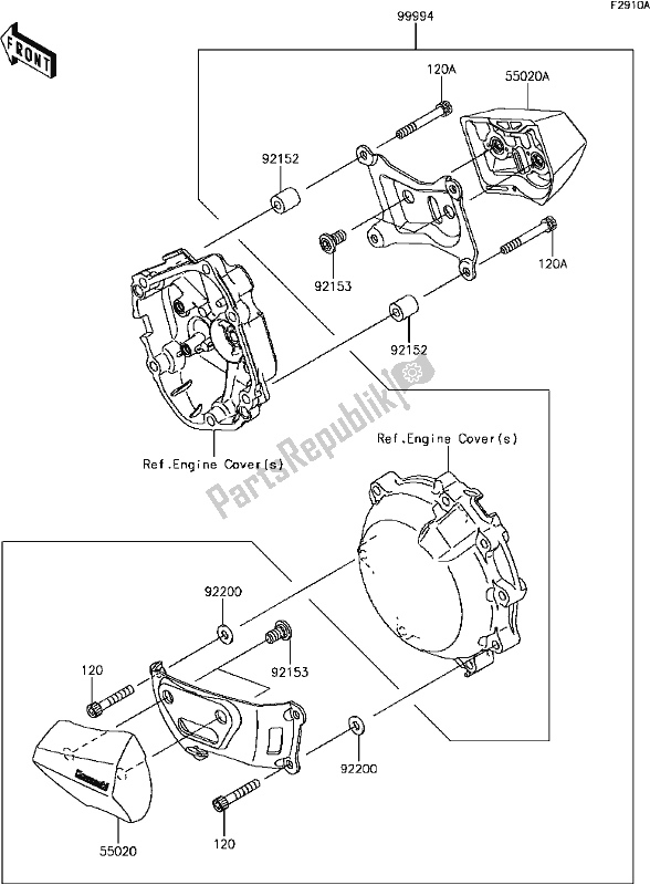 All parts for the H-8 Accessory(frame Slider) of the Kawasaki ZX 1000 Ninja ZX-10R ABS 2017