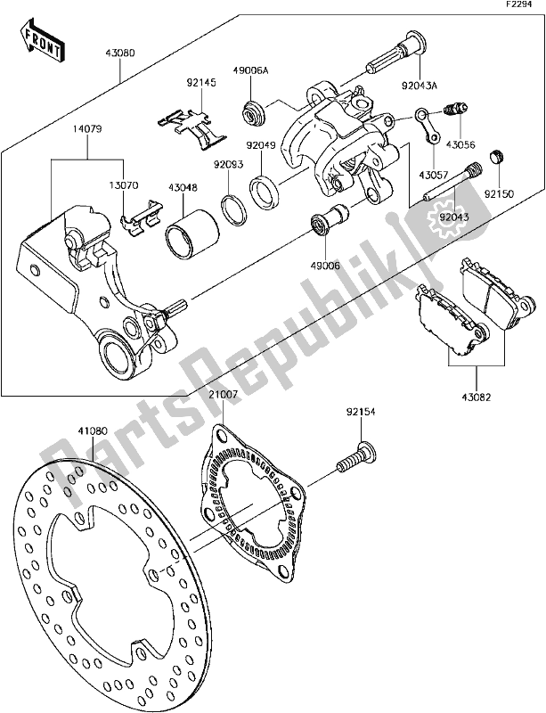 Wszystkie części do F-9 Rear Brake Kawasaki ZX 1000 Ninja ZX-10R ABS KRT 2017