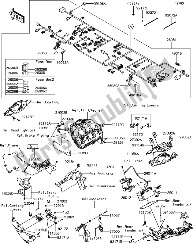 Alle onderdelen voor de G-10chassis Electrical Equipment(1/2) van de Kawasaki ZX 1000 Ninja ZX-10R ABS KRT 2017