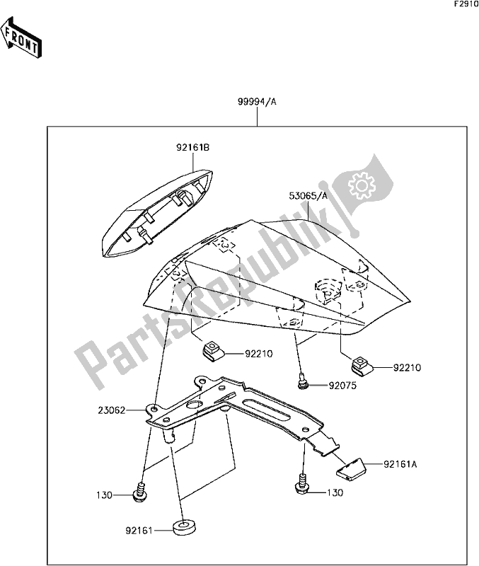 All parts for the H-7 Accessory(single Seat Cover) of the Kawasaki ZX 1000 Ninja ZX-10R ABS KRT 2017