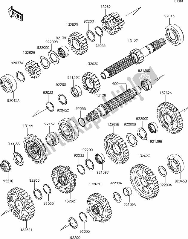 Todas as partes de 10 Transmission do Kawasaki ZX 1000 Ninja ZX-10R KRT MY 18 2018