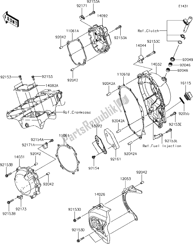 Wszystkie części do 15 Engine Cover(s) Kawasaki ZX 1000 Ninja ZX-10R KRT MY 18 2018