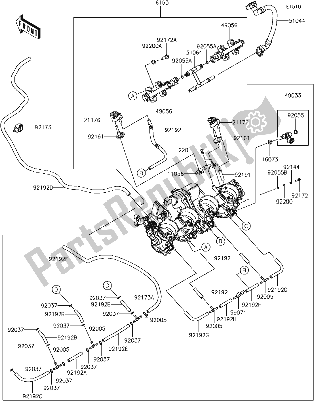 Wszystkie części do 17 Throttle Kawasaki ZX 1000 Ninja ZX-10R KRT MY 18 2018