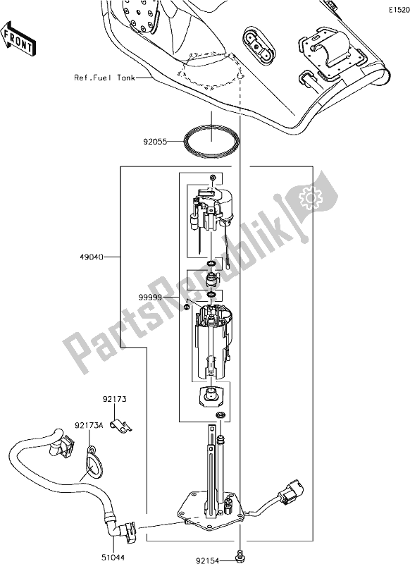 Alle onderdelen voor de 18 Fuel Pump van de Kawasaki ZX 1000 Ninja ZX-10R KRT MY 18 2018