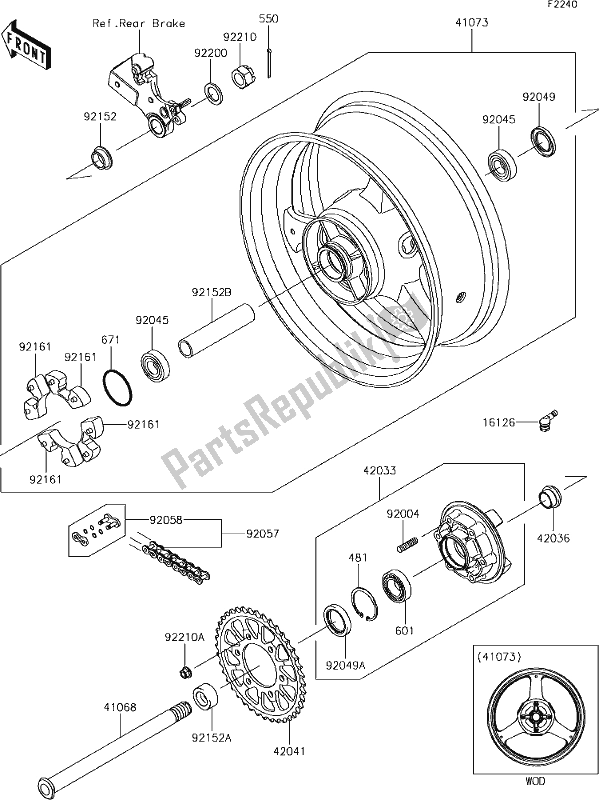 Wszystkie części do 39 Rear Hub Kawasaki ZX 1000 Ninja ZX-10R KRT MY 18 2018