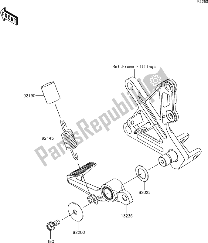 Wszystkie części do 40 Brake Pedal Kawasaki ZX 1000 Ninja ZX-10R KRT MY 18 2018