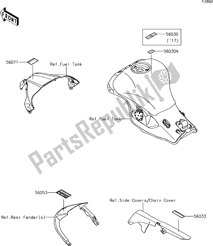 Wszystkie części do 61 Labels Kawasaki ZX 1000 Ninja ZX-10R KRT MY 18 2018