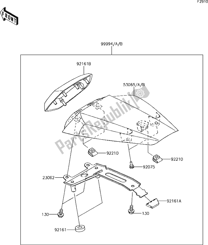 Wszystkie części do 69 Accessory(single Seat Cover) Kawasaki ZX 1000 Ninja ZX-10R KRT MY 18 2018