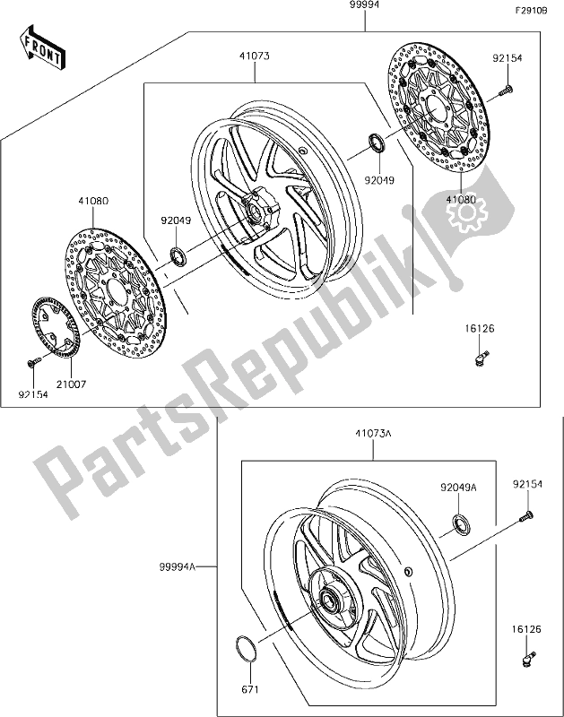 All parts for the 71 Accessory(marchesini Wheel) of the Kawasaki ZX 1000 Ninja ZX-10R KRT MY 18 2018